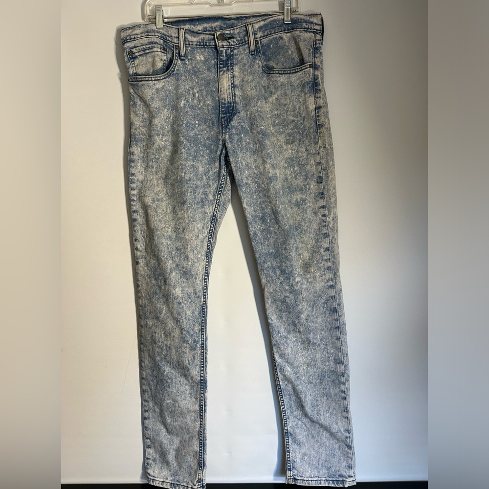 LEVI STRAUSS VTG ACID WASH WITH BLACK PATCH LABEL MENS SIZE W36x34 COTTON BLEND